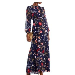 Eliza Jay floral chiffon maxi dress